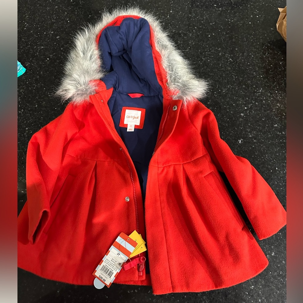 COPY - Cat & Jack 3t fur hooded coats